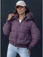 Dámská prošívaná zimní bunda s kožešinou fialová Dstreet model 21979230 - FashionStreet
