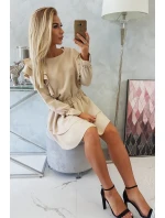 Šaty so zvislými volánmi béžovej Šaty so zvislými volánmi béžovej