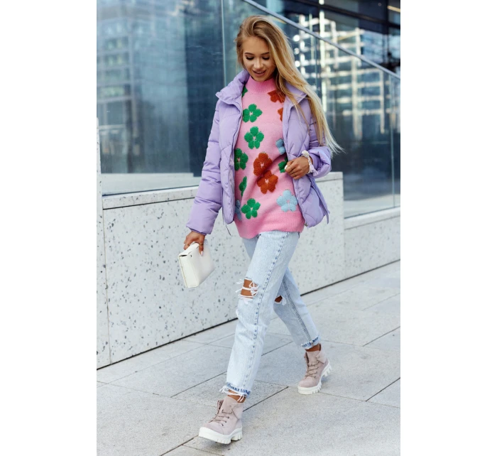 Zamszowe Botki Trapery Wiązane Jasnofioletowe Dalles