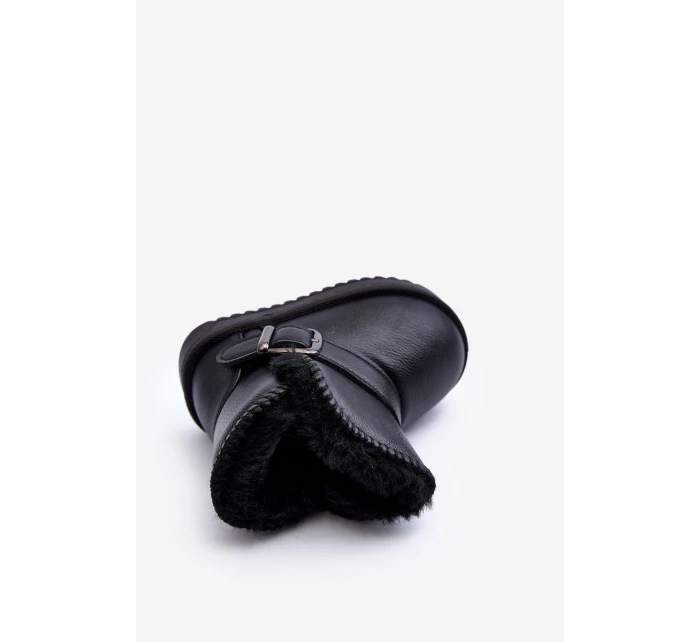 Dětské ekologické kožené sněhule s popruhem černé model 21645800 - Boto