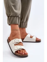 Dámské sandály s přezkami bílé model 21653013 - Boto