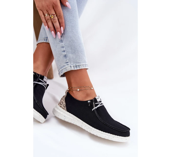 Lekkie Materiałowe Półbuty Damskie McKeylor 96116 Czarne