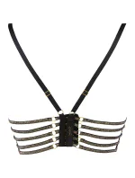 Trblietavý polokorzet V-10111 čierna/zlatá - Axami Trblietavý polokorzet V-10111 čierna/zlatá - Axami