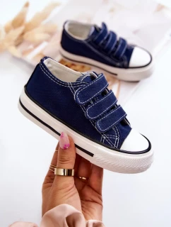 Dětské tenisky na suchý zip námořnická modrá Bernie