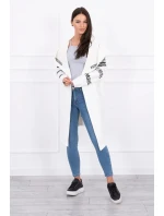 Voľný sveter s nápisom 033 krémový - Kesi