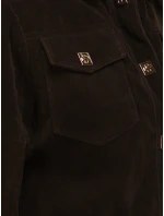 Dámska semišová bunda TY5583 Tmavo hnedá - Fashion Street