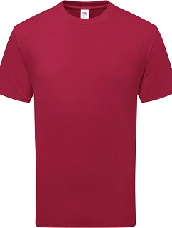 Tričko Fruit of the Loom Pure Cotton T z hrubej bio bavlny 16.1362, farba cranberry