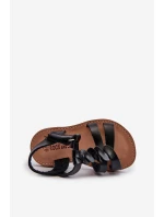 Sandałki Dziecięce Zapinane Na Rzep Czarne Sarniema