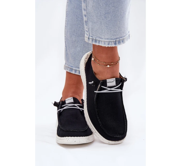 Lekkie Materiałowe Półbuty Damskie McKeylor 96116 Czarne