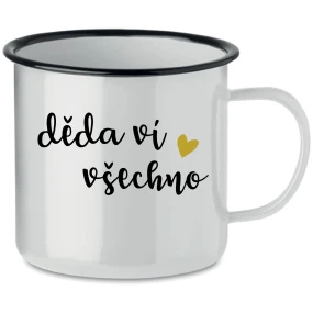 DĚDA VÍ VŠECHNO - bílý plecháček 350 ml