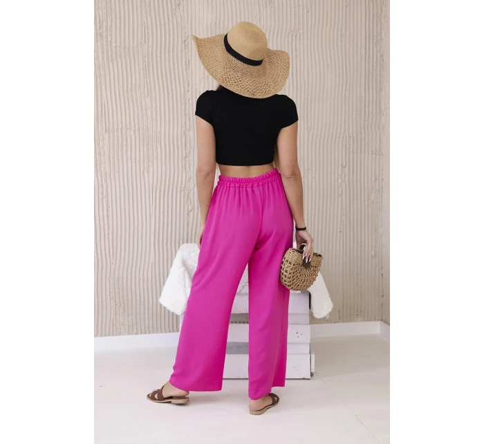 Kalhoty se širokými nohavicemi růžový Kalhoty se širokými nohavicemi růžový