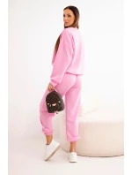 Dámská souprava model 21921192 výřezem v jasně růžové barvě - K-Fashion