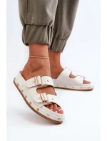 Klapki Damskie Na Platformie Big Star NN274081 Białe