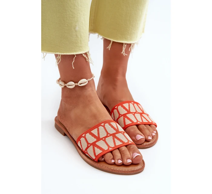 Dámské sandály na ploché podrážce oranžové model 21657417 - Boto Dámské sandály na ploché podrážce oranžové model 21657417 - Boto