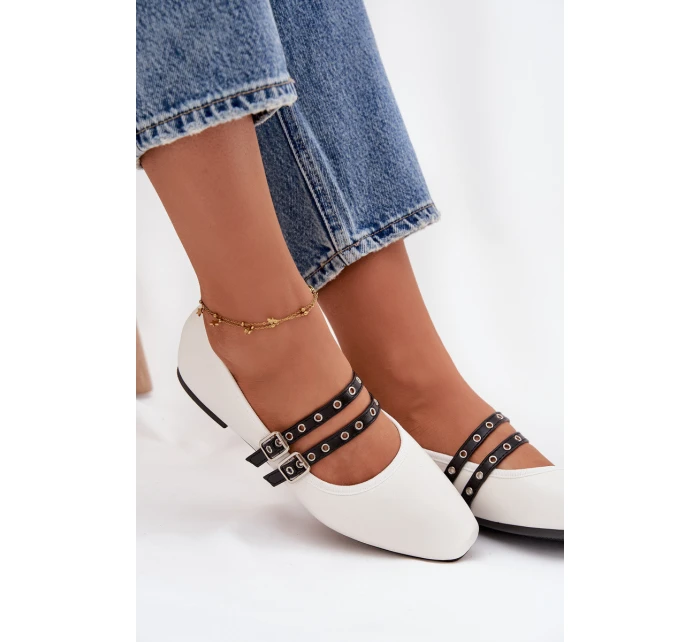 Dámske baleríny s remienkami Deliora - biele Dámske baleríny s remienkami Deliora - biele