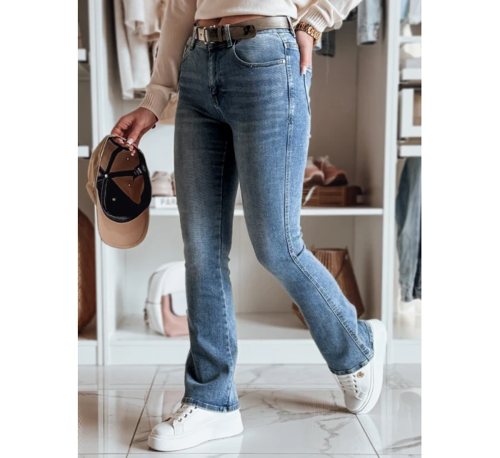 Dámské džínové kalhoty s páskem modré Dstreet model 21985360 - FashionStreet