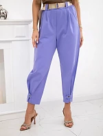 Letné nohavice Punto so zapínaním na nohaviciach fialová