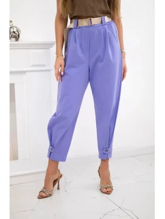 Letné nohavice Punto so zapínaním na nohaviciach fialová
