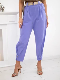 Letné nohavice Punto so zapínaním na nohaviciach fialová