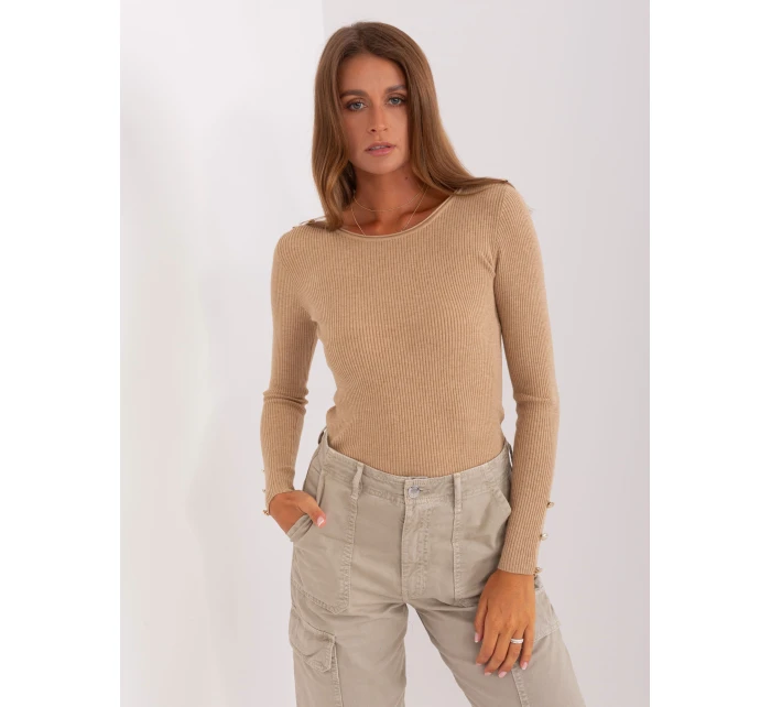 Sweter PM SW J model 21426970 camelowy - FPrice Sweter PM SW J model 21426970 camelowy - FPrice