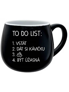 TO DO LIST: BE AMAZING - čierny keramický hrnček 300 ml
