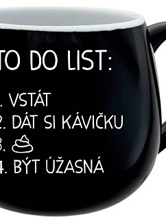 TO DO LIST: BE AMAZING - čierny keramický hrnček 300 ml