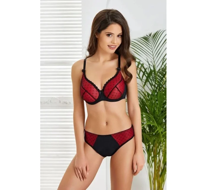 Dámská podprsenka Červená s černou model 20320365 - Jagoda Dámská podprsenka Červená s černou model 20320365 - Jagoda