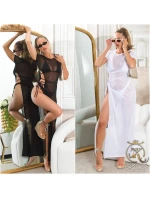 Dámske sexi plážové šaty zo sieťoviny s XXL rozparkom 210221 black - Koucla