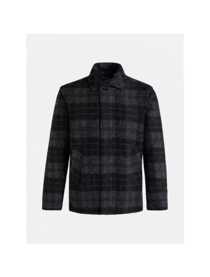 Pánska vlnená teplá košeľa / bunda Style G77965060-149 Black with Dark Grey - Peak