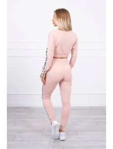 Sada s ozdobnými stuhami tmavo púdrovo ružová