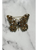 Brošňa Motýľ A-2-21-7 marhuľovej + zlato
