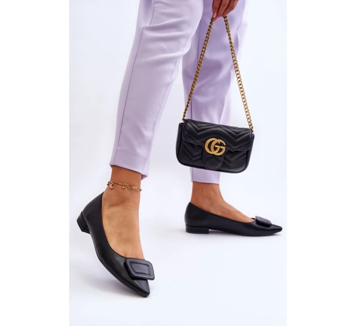 Klasyczne Baleriny Z Ozdobą Czarne Rivea Klasyczne Baleriny Z Ozdobą Czarne Rivea