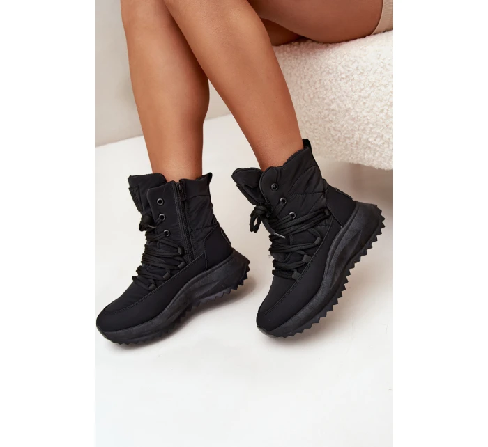 Dámské Sněhule Na Zip Big Star model 21706125 Černé - Big Star Shoes Dámské Sněhule Na Zip Big Star model 21706125 Černé - Big Star Shoes