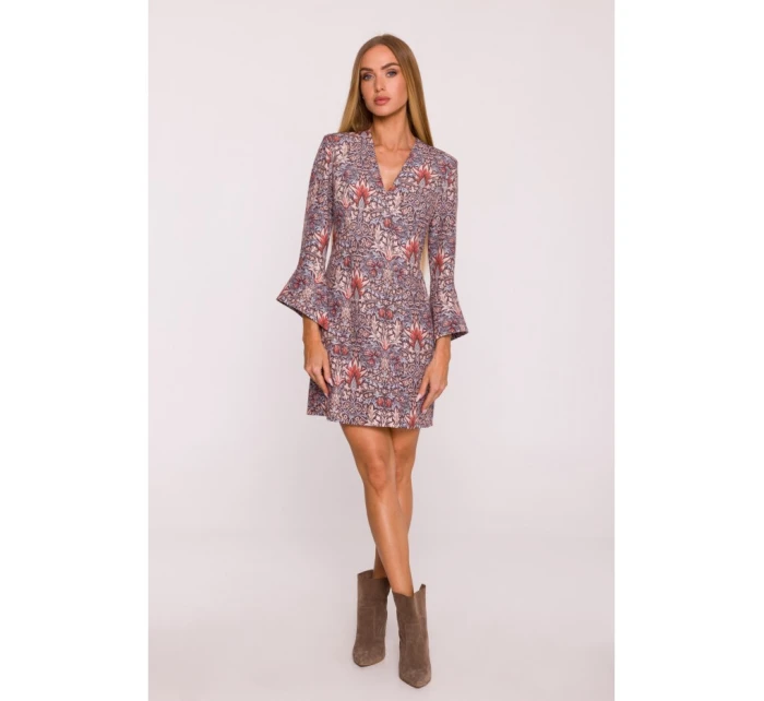 model 21296053 Šaty s potiskem a širokými manžetami model 2 - Moe