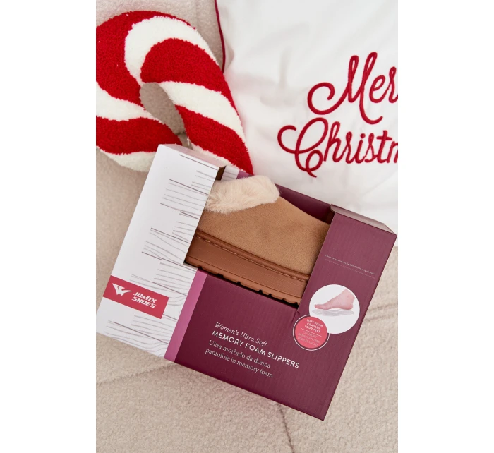 Dámske papuče s kožušinou - ťava Eveline Dámske papuče s kožušinou - ťava Eveline