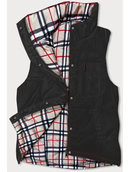 Obojstranná čierna dámska vesta (2383)