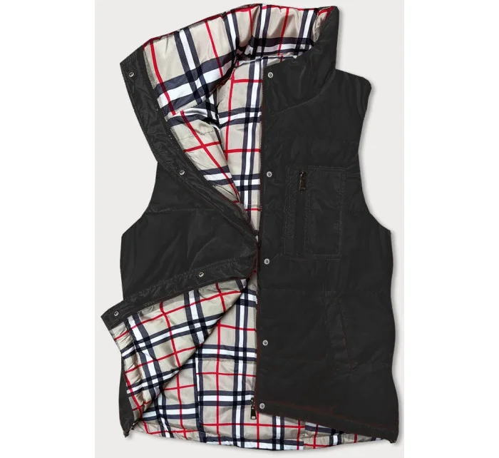 Obojstranná čierna dámska vesta (2383)