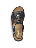 Čierne kožené sandále Rieker W 64580 dámske