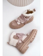 Botki Z Futerkiem Typu Baranek Beżowe Merilana Botki Z Futerkiem Typu Baranek Beżowe Merilana