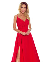 Elegantné maxi šaty bez ramienok Numoco CHIARA - červené