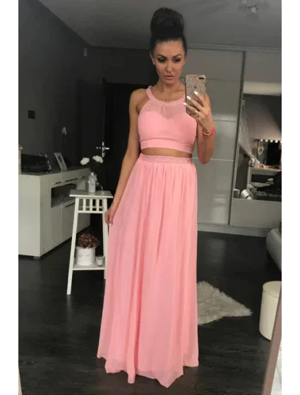 Dámské dlouhé šaty PINK růžové Růžová / L PINK model 15042907 - PINK BOOM Dámské dlouhé šaty PINK růžové Růžová / L PINK model 15042907 - PINK BOOM