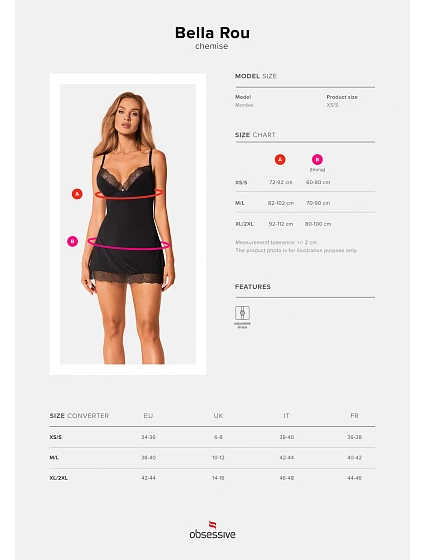 Smyslná košilka Bella model 18427300 chemise - Obsessive