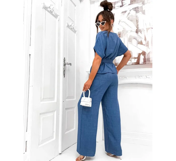 Svetlomodrá dámska letná dvojdielna súprava (82198)