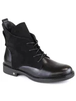 Ploché zateplené boty na podpatku W model 22324919 černá - Potocki Ploché zateplené boty na podpatku W model 22324919 černá - Potocki