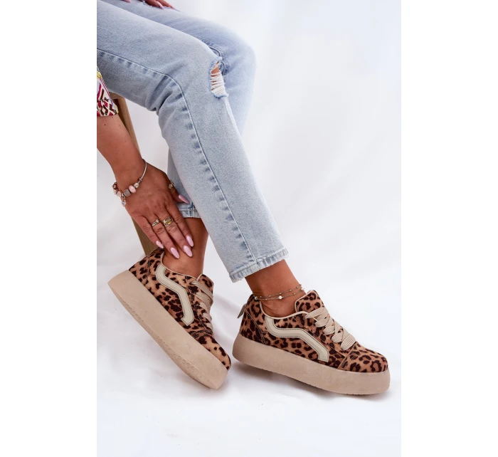 Sneakersy Damskie Na Platformie Panterka Tellnira