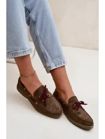 Półbuty Mokasyny Damskie Z Wiązaniem Ciemnozielone Calivra Półbuty Mokasyny Damskie Z Wiązaniem Ciemnozielone Calivra