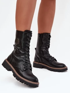 Botki Workery Damskie Z Ozdobnym Detalem Ocieplane Czarne Dorialine