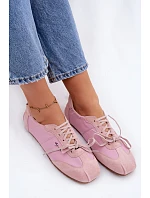 Semišové Nízké Dámské Tenisky Big Star TT274600 Růžové