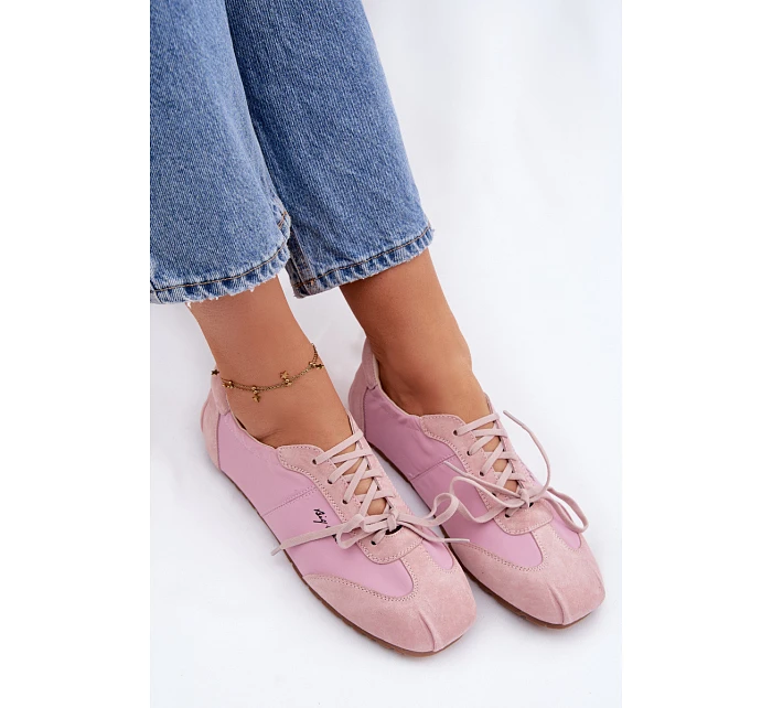 Semišové Nízké Dámské Tenisky Big Star TT274600 Růžové