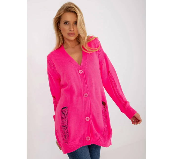 Dámsky kardigan LC SW 8042.69 fluo ružová - FPrice